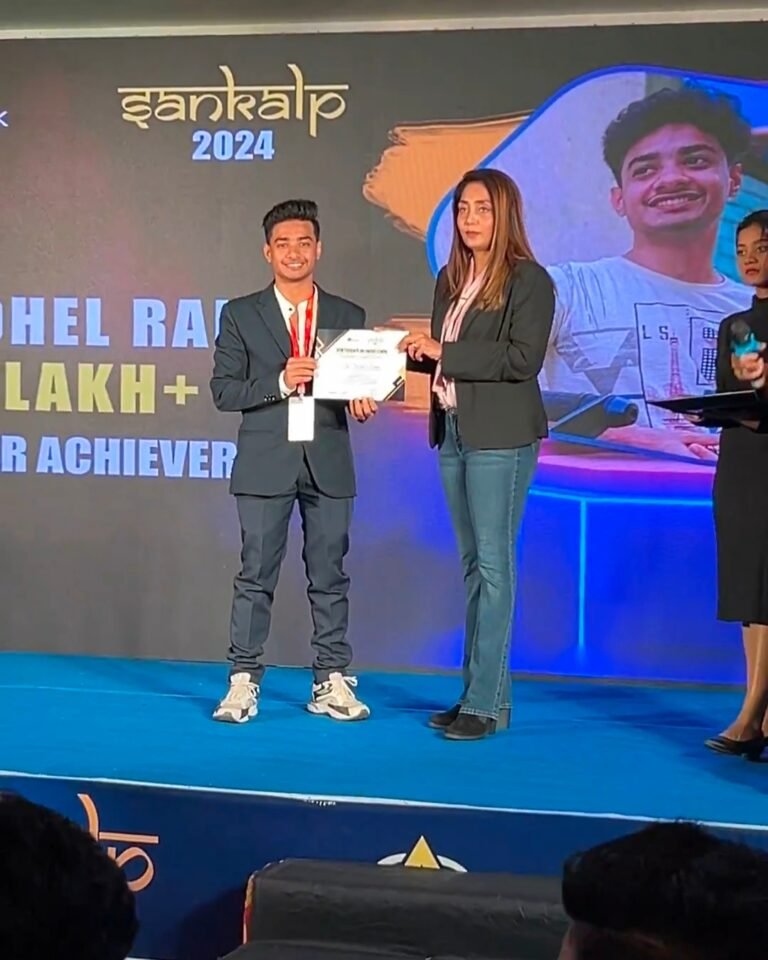 “Honored to receive the Certificate of Excellence at Sankalp Event 2024.”
